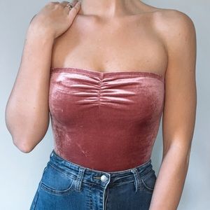 Pink Velvet Bodysuit